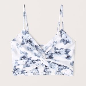 NWT ABERCROMBIE SM TIE FRONT CAMI FLORAL